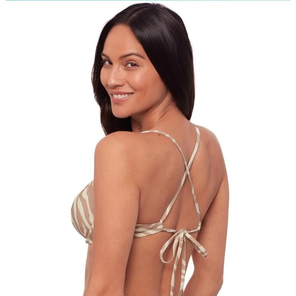 Sports Illustrated X-Back Underwire Bikini Top, Wild Stripes/Sandstone, Size XS - Picture 2 of 3